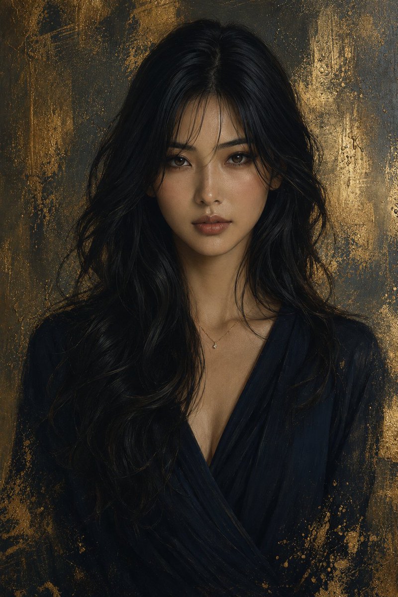 AI Prompt for Realistic Gold Leaf Art Portrait with Cinematic Lighting