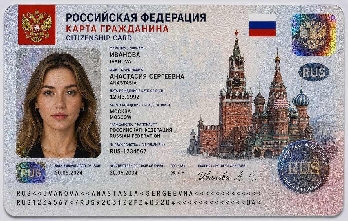 AI Prompt for Realistic Government-Style ID Card