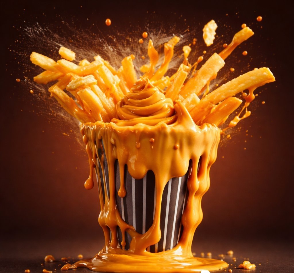AI Prompt for Realistic High-Quality Food Photography with Sauce Splash Effect