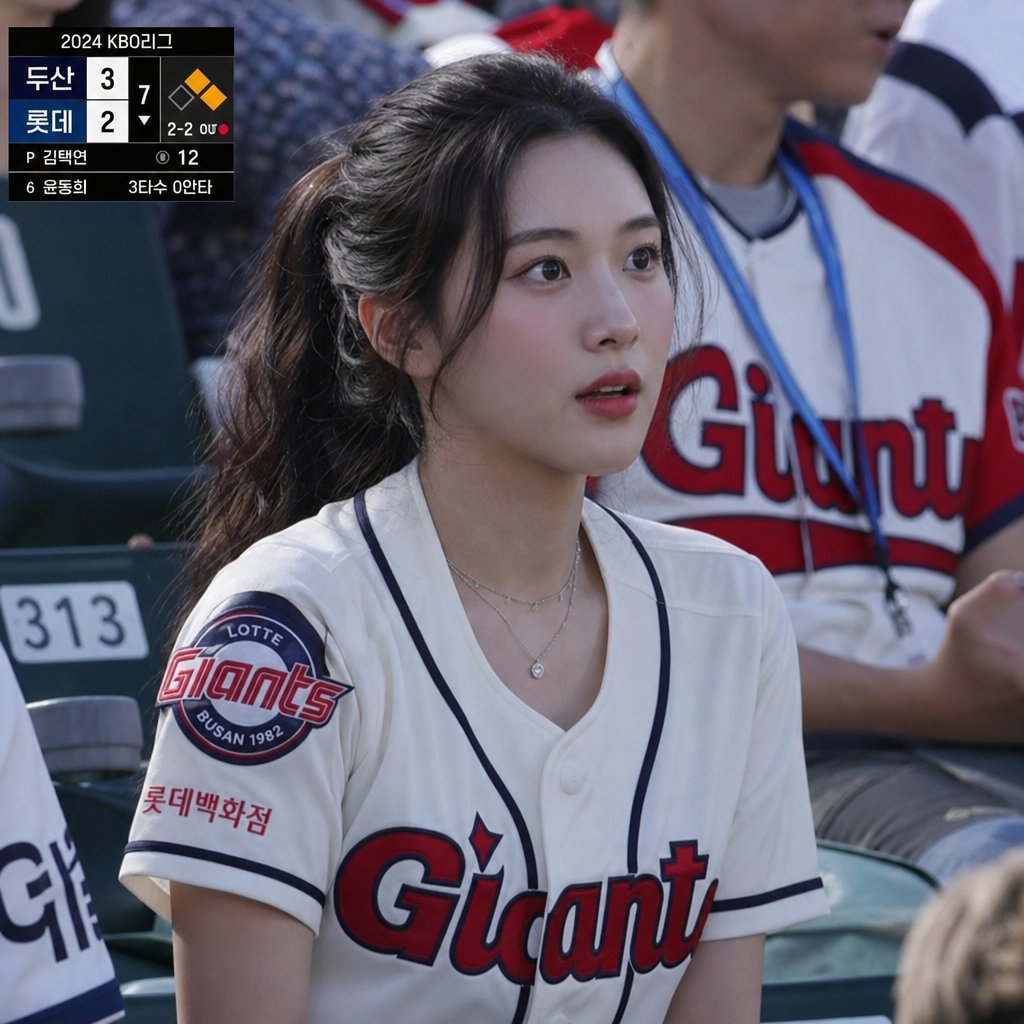AI Prompt for Realistic Korean Baseball Broadcast Fan Shot