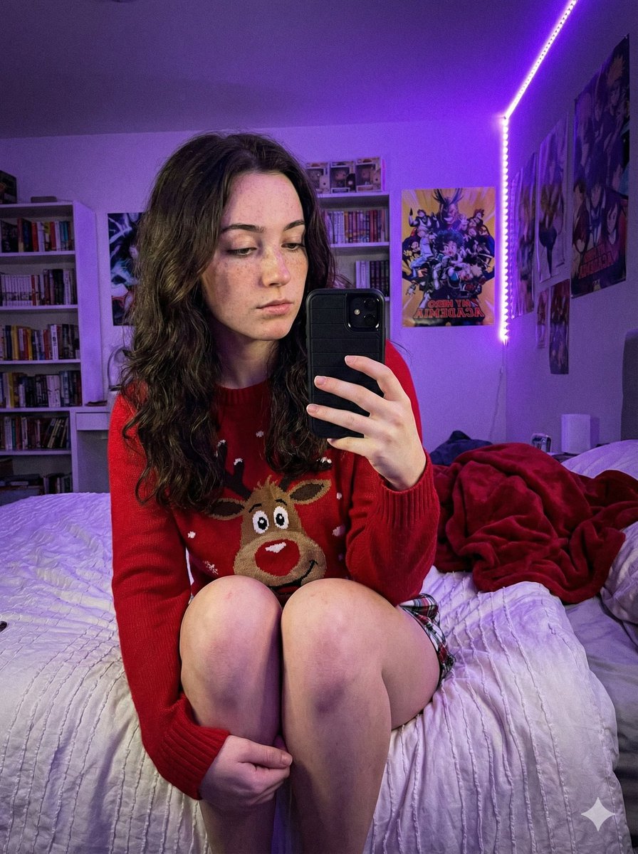 AI Prompt for Realistic Low-Light Selfie in Purple Lighting