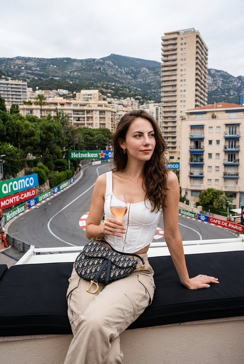 AI Prompt for Realistic Monaco Cityscape Photography with Woman in Lifestyle Setting