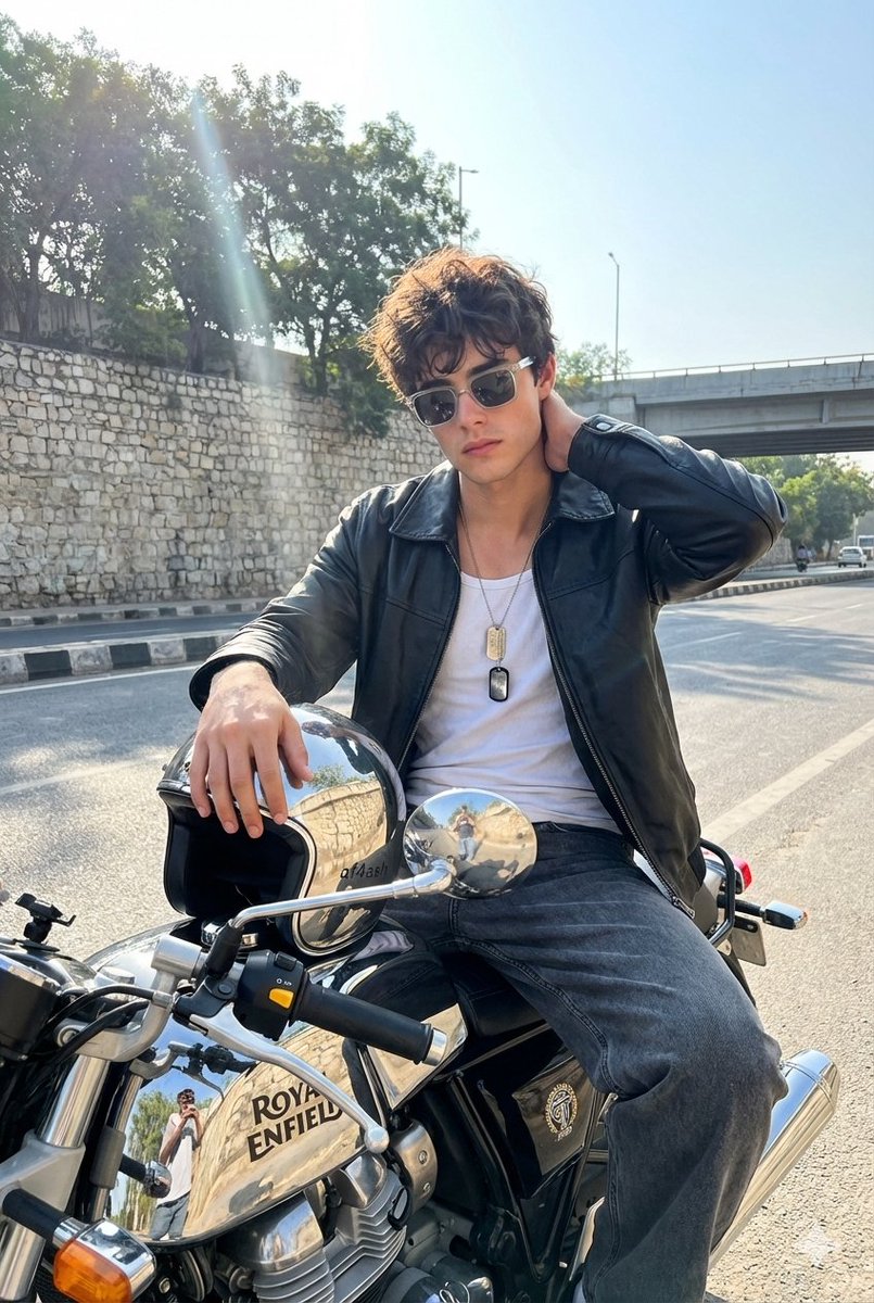AI Prompt for Realistic Motorcycle Portrait with Face Swap