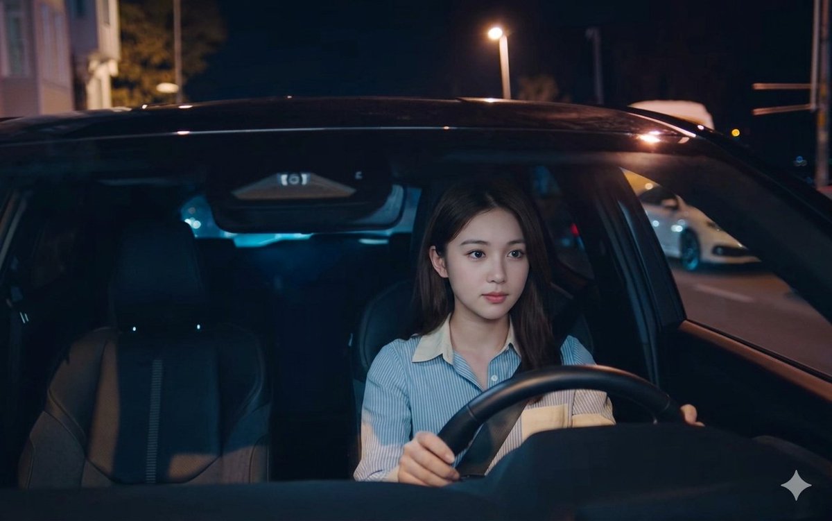 AI Prompt for Realistic Night Drive Portrait with Bokeh Effect