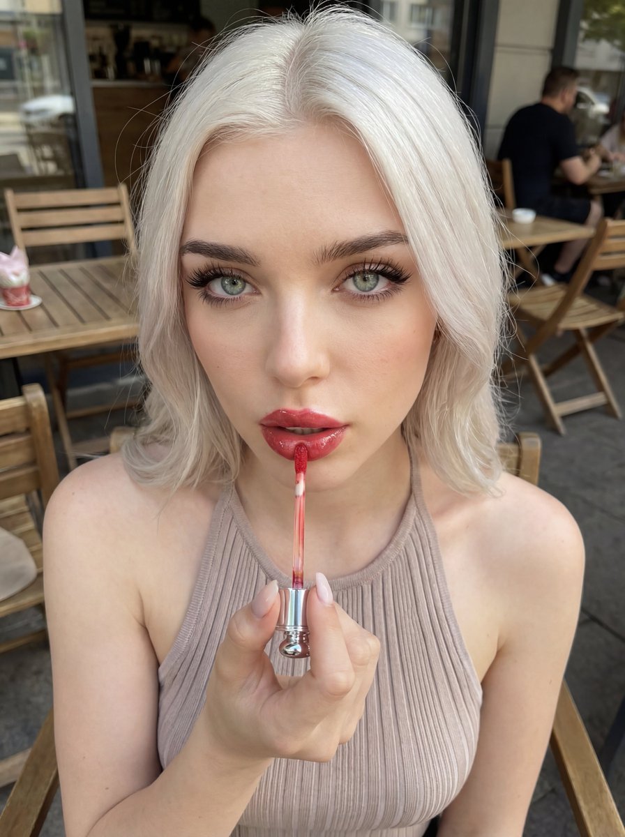 AI Prompt for Realistic Outdoor Beauty Portraits with Lip Gloss