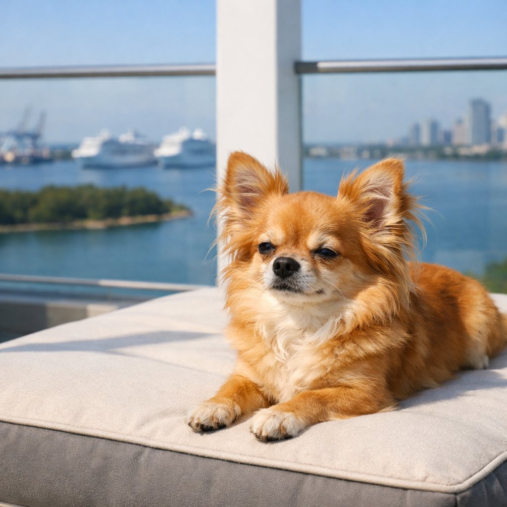 AI Prompt for Realistic Pet Portrait: Chihuahua on Balcony - Photo HW