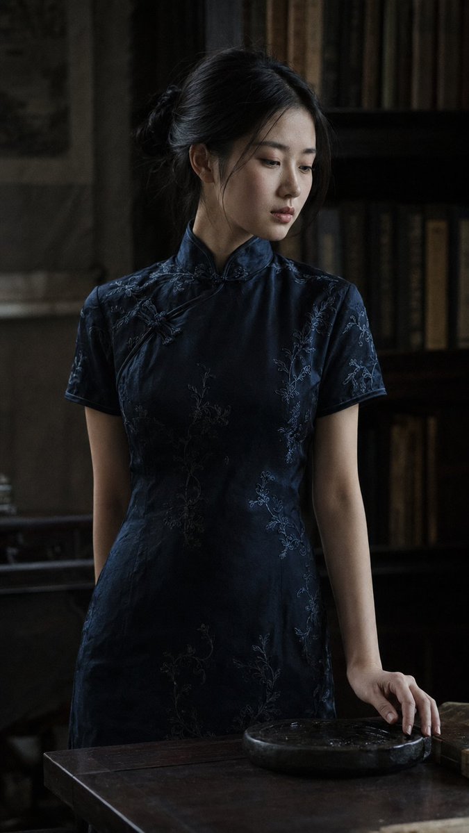 AI Prompt for Realistic Portrait of an Asian Scholar in a Study