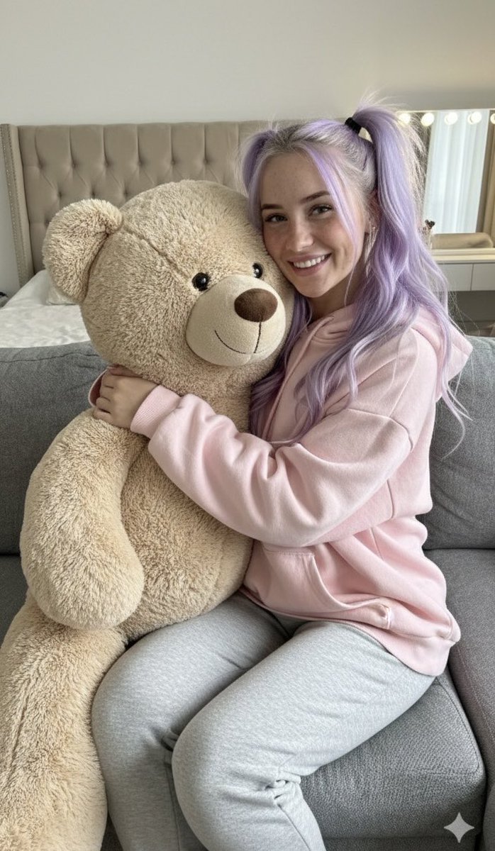 AI Prompt for Realistic Portrait with Giant Teddy Bear