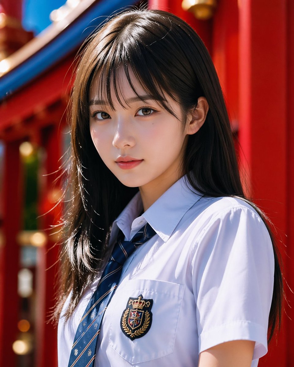 AI Prompt for Realistic Schoolgirl Shrine Portrait Photography