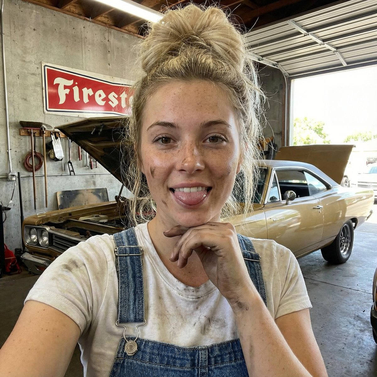 AI Prompt for Realistic Smartphone Garage Selfie with iPhone 17 Pro Max Settings
