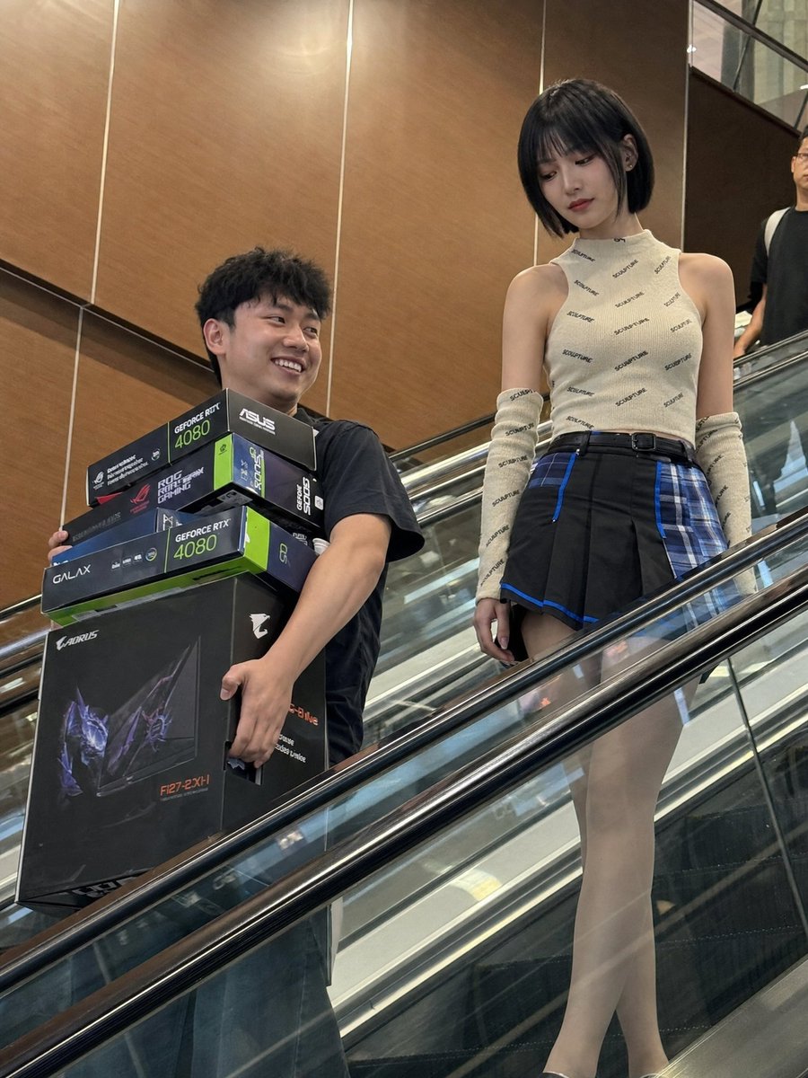 AI Prompt for Realistic Social Media Photo of Escalator Scene