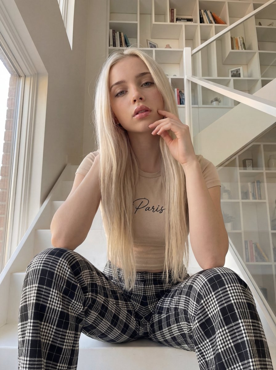 AI Prompt for Realistic Social Media Portraits: Scandinavian Interior Editorial