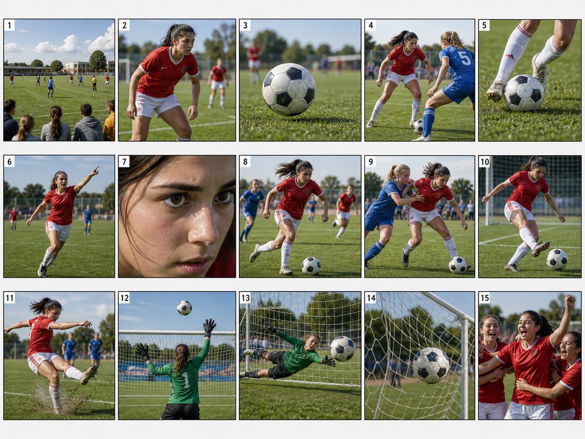 AI Prompt for Realistic Sports Storyboard with Cinematic Framing