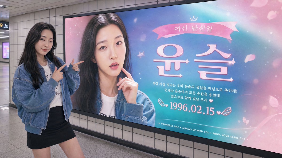 AI Prompt for Realistic Subway Street Photo with Birthday Billboard and Influencer Model