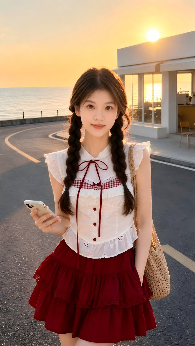 AI Prompt for Realistic Sunset Portrait with Natural Texture
