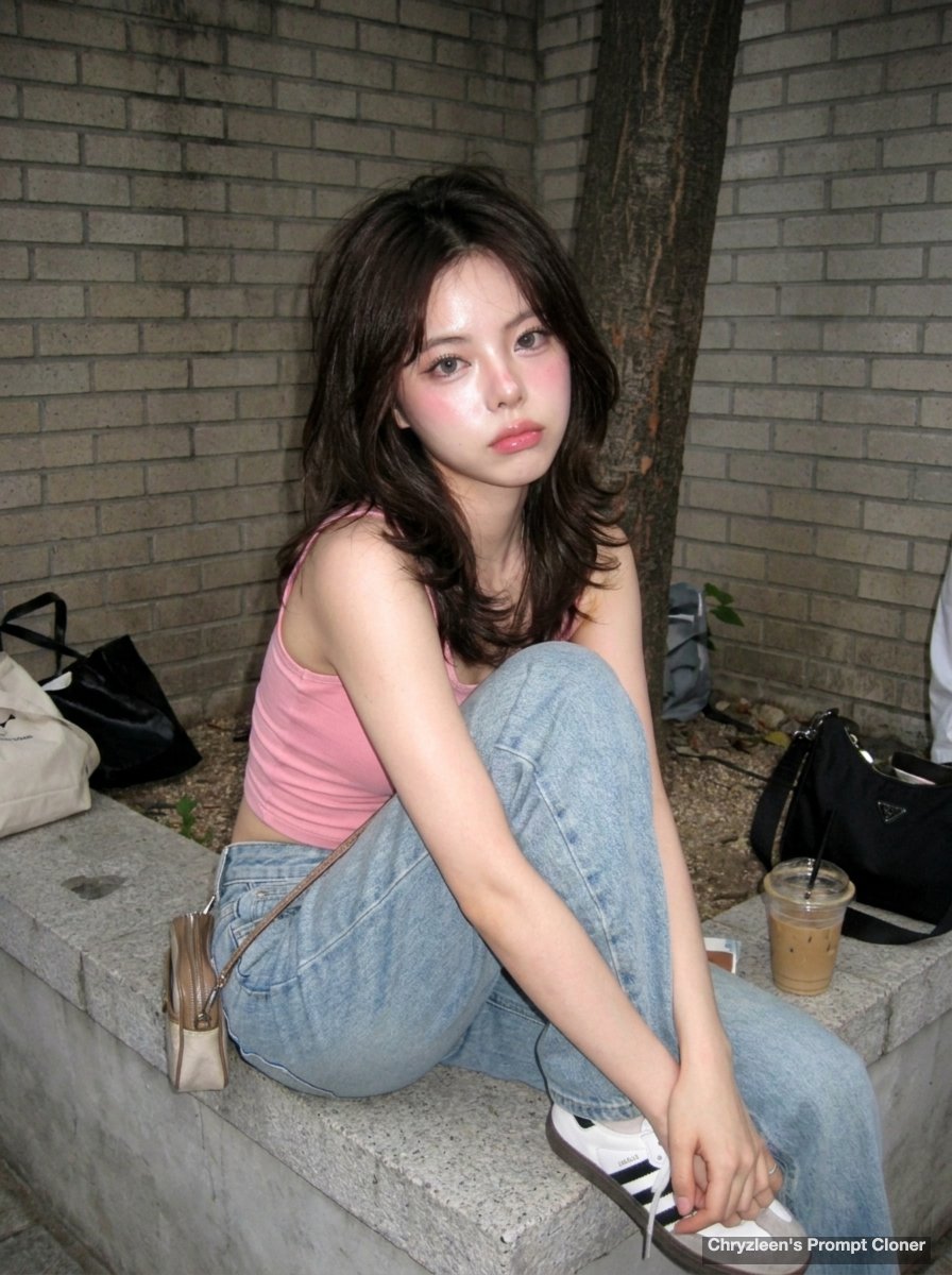 AI Prompt for Realistic Urban Portrait with 2000s Digicam Aesthetic