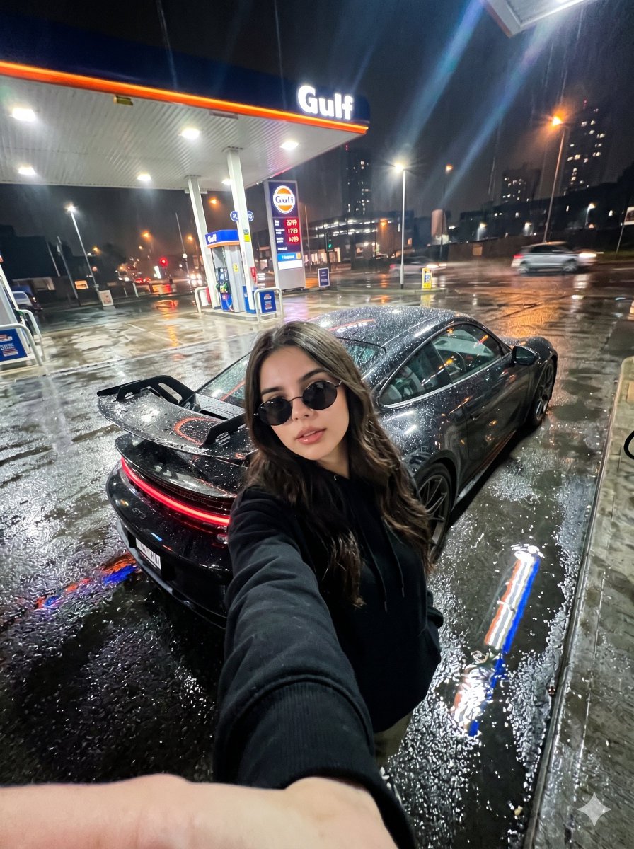 AI Prompt for Realistic Urban Portrait with Neon Reflections