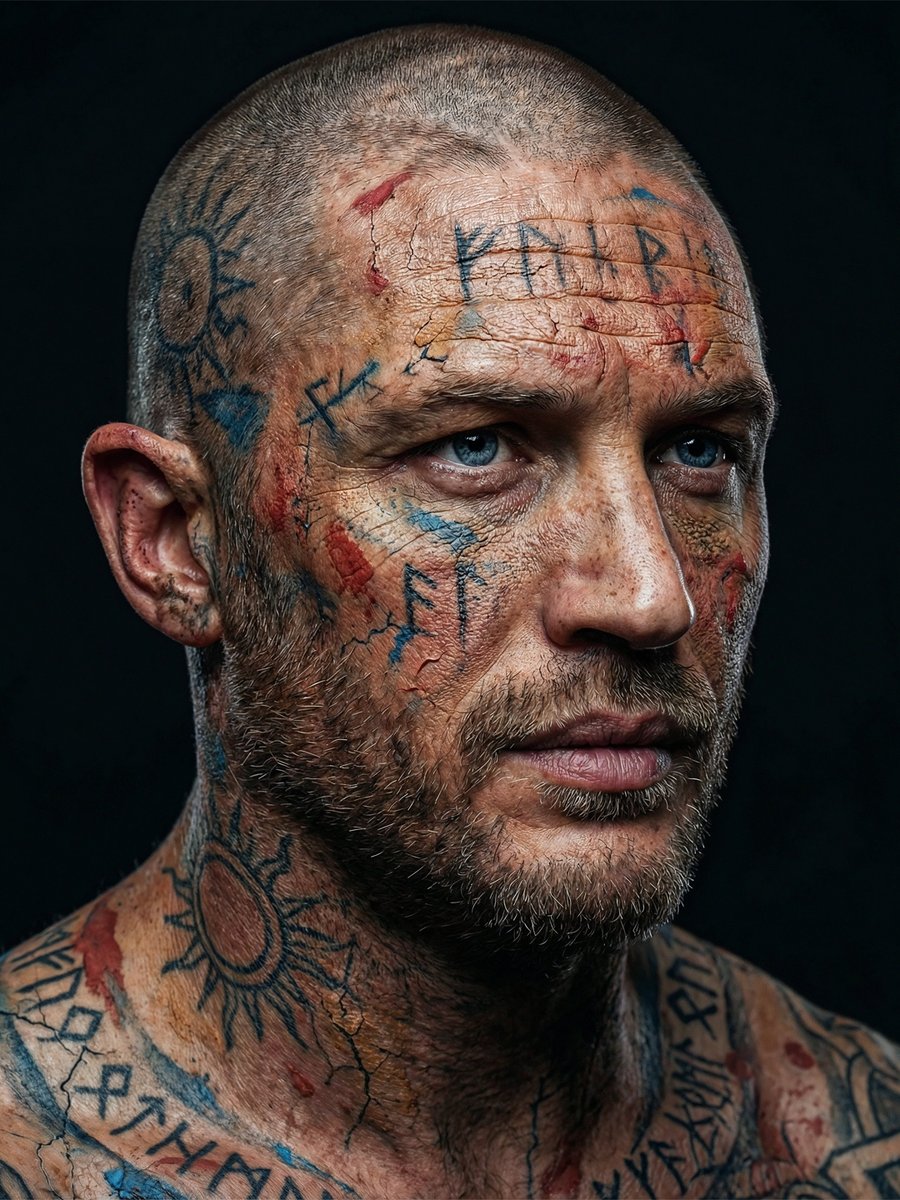 AI Prompt for Realistic Viking-Inspired Cracked Paint Portraits