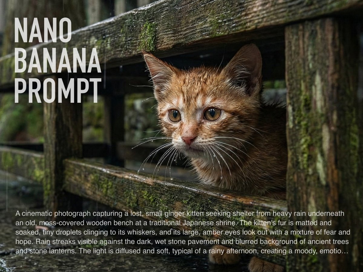 AI Prompt for Realistic Wet Kitten Photography