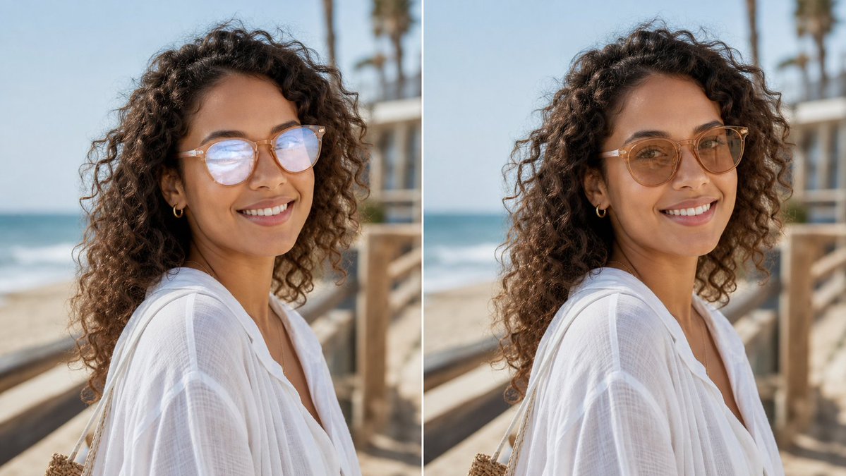 AI Prompt for Removing Eyeglasses Glare in Portrait Photography