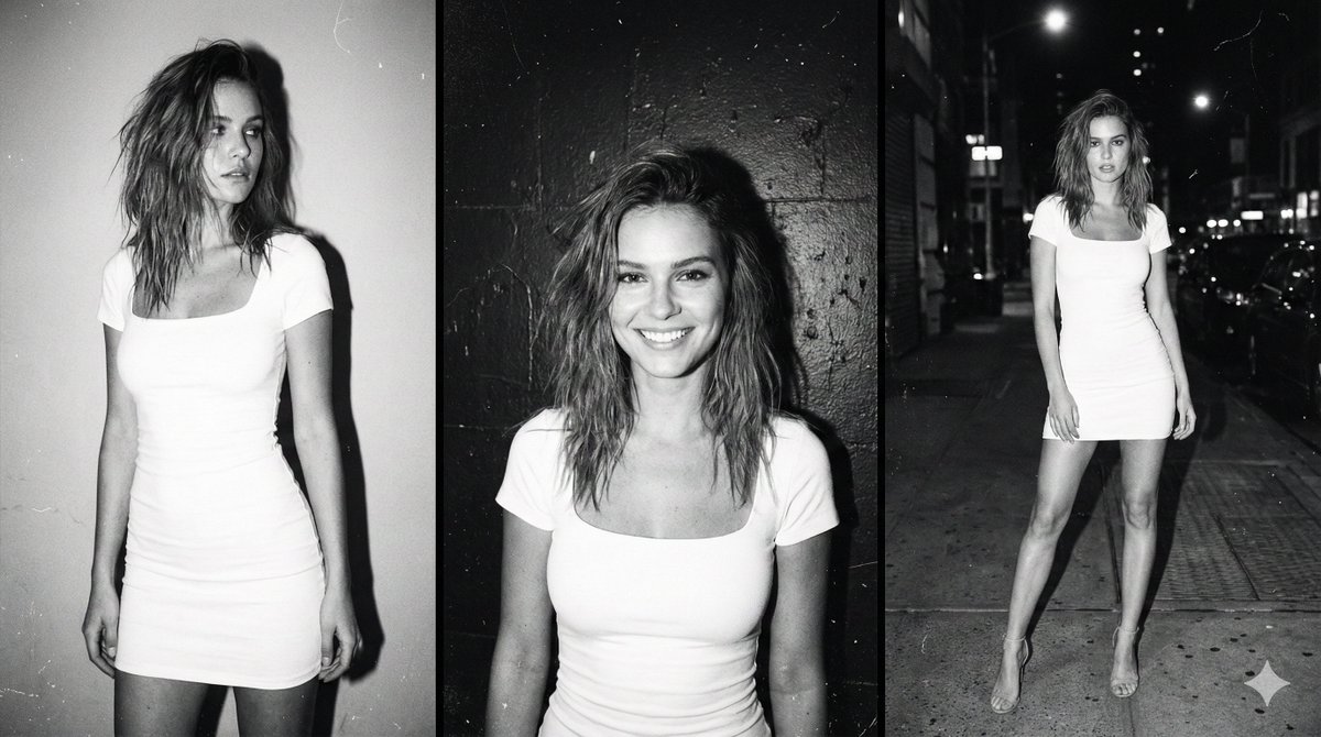 AI Prompt for Retro Black and White Model Photography