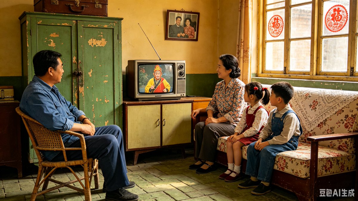 AI Prompt for Retro Chinese Family Scene