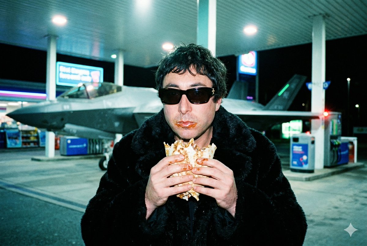 AI Prompt for Retro Paparazzi Portrait with Military Jet