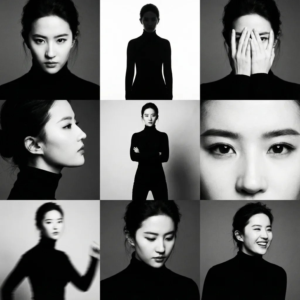 AI Prompt for Retro Vintage 3x3 Black and White Photo Collage: Strict Face Preservation