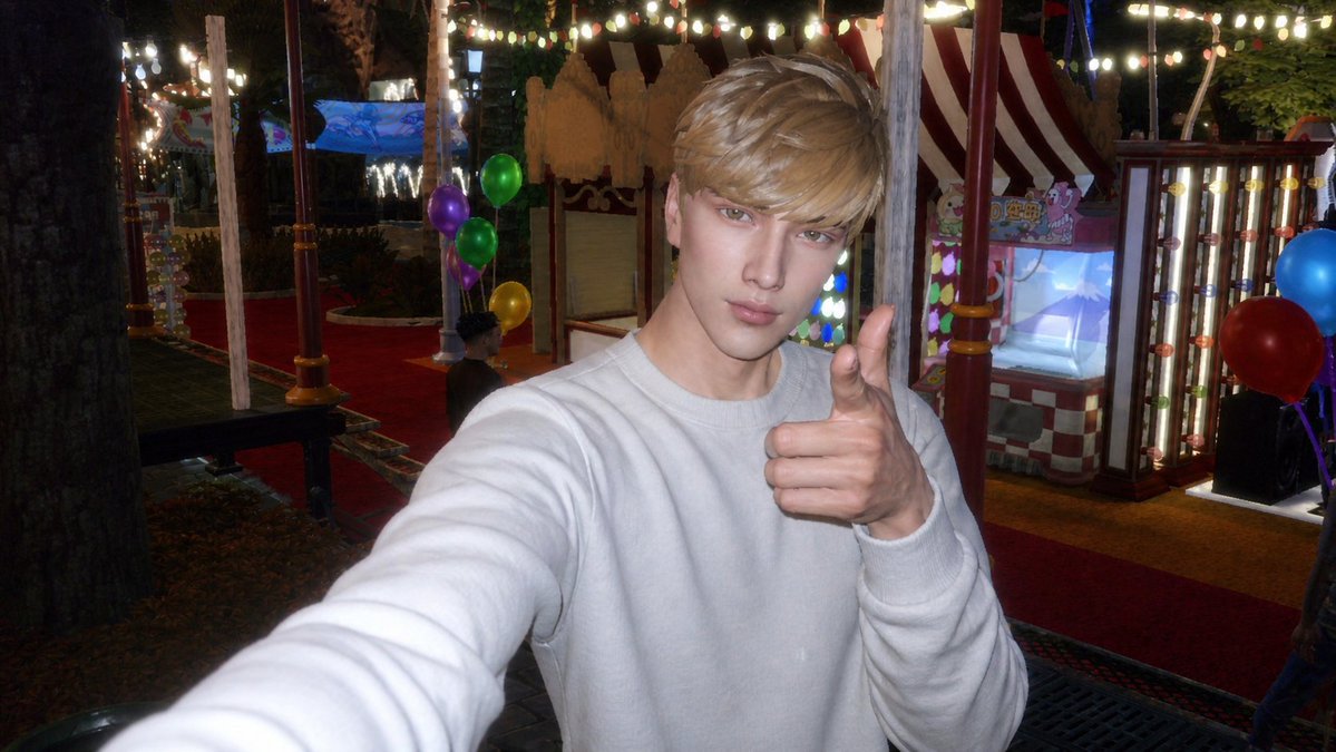 AI Prompt for Sims 4 to Vintage Amusement Park Selfie