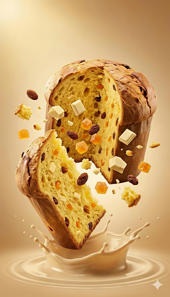 AI Prompt for Sliced Panettone Food Photography with Golden Lighting