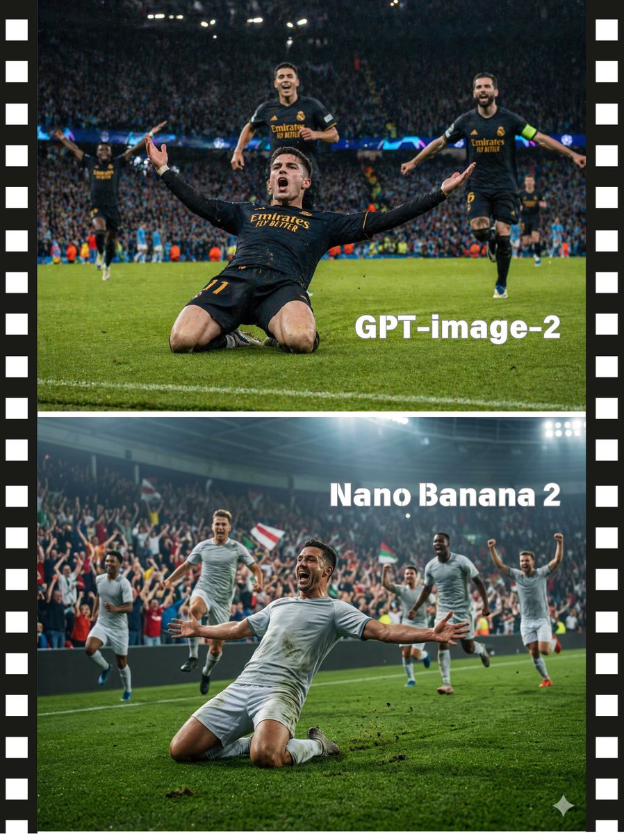 AI Prompt for Soccer Goal Celebration Scene Comparison