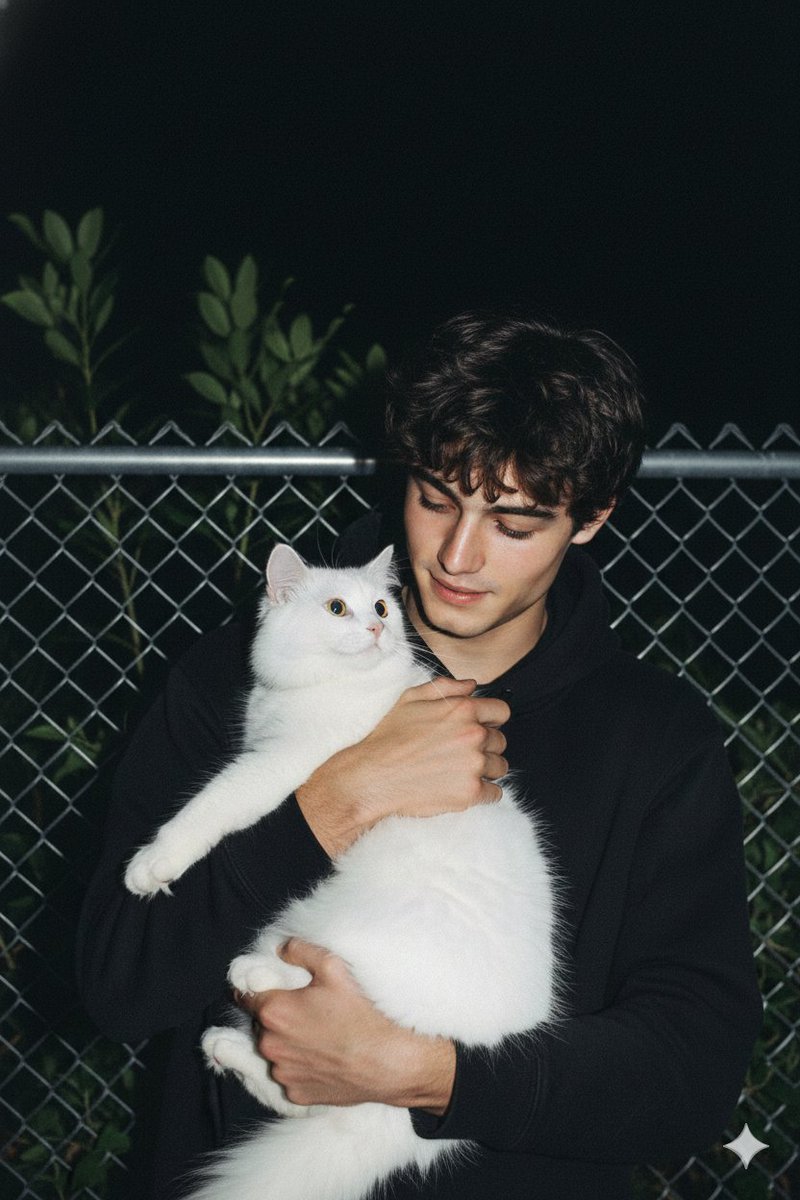 AI Prompt for Social Media Portrait with Retro Cat Photo