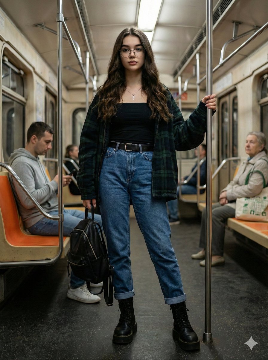 AI Prompt for Social Media Portrait with Ultra-Realistic Subway Background