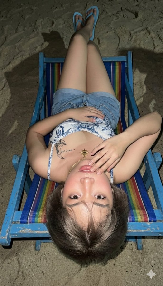 AI Prompt for Social Media Retro Beach Photo with Flash