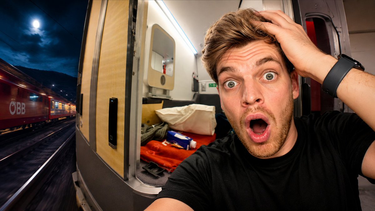 AI Prompt for Social Media Thumbnail with Stressful Train Traveler