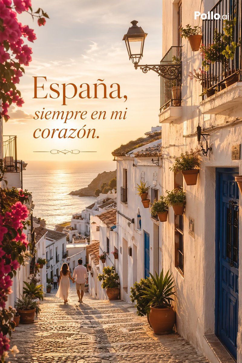 AI Prompt for Spanish Seaside Village Sunset Travel Poster