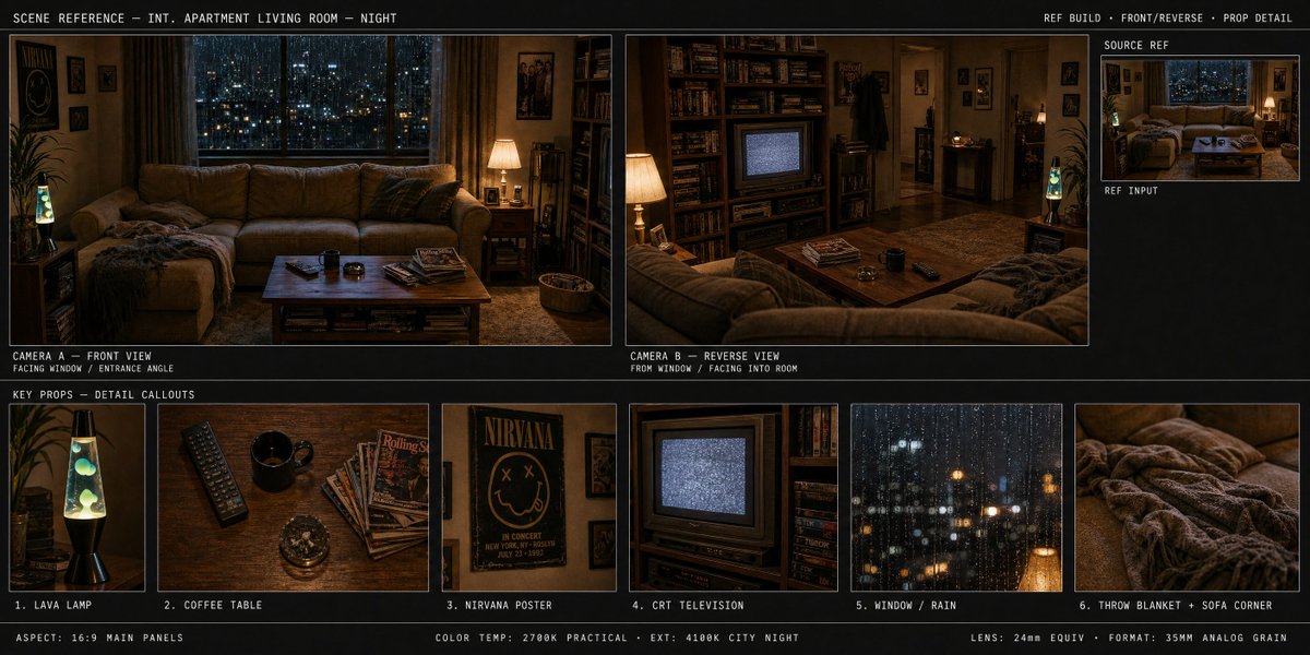 AI Prompt for Spatial Storyboard Generation with Camera Angles and Props