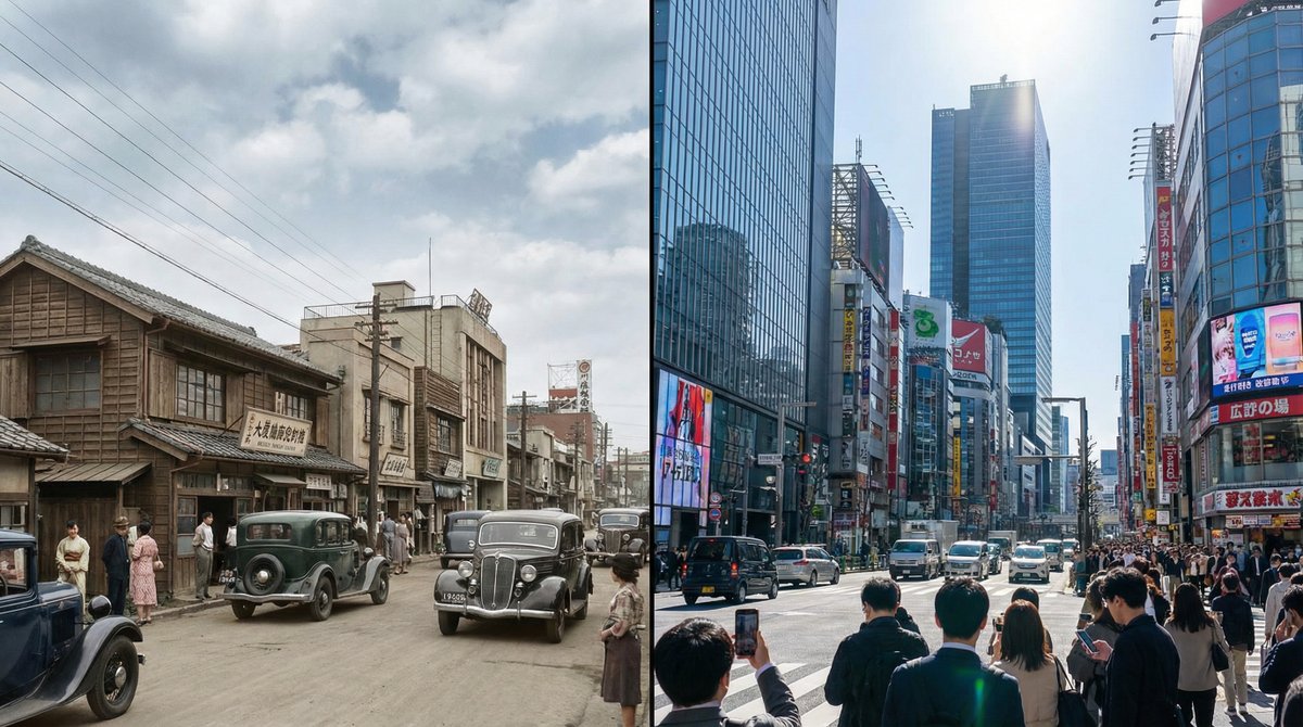 AI Prompt for Split-Screen Timelapse of Location Image