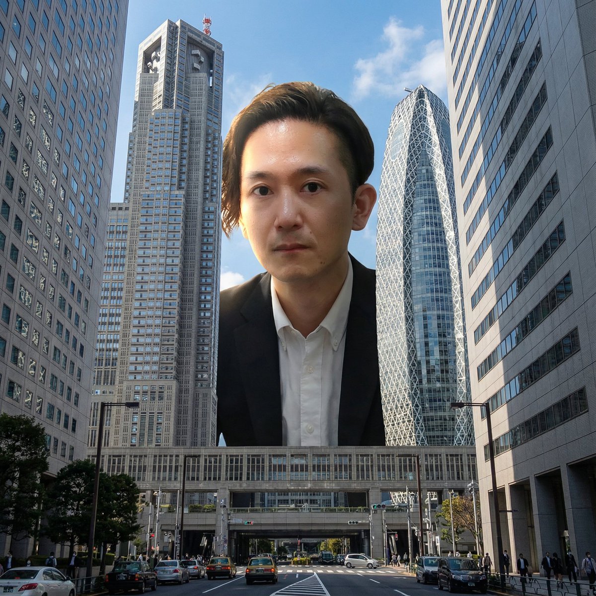 AI Prompt for Surreal Cityscape with Giant Figure
