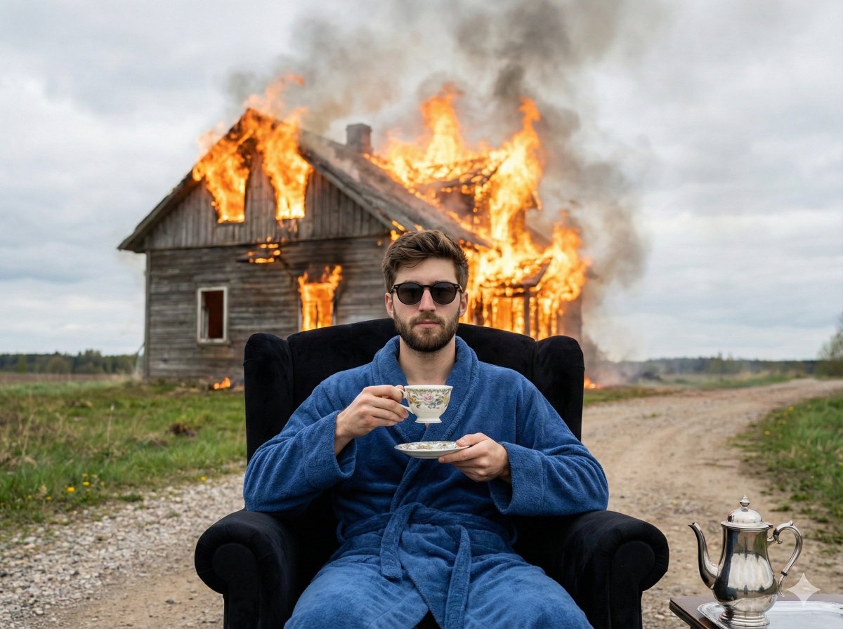 AI Prompt for Surreal, Documentary-Style Farmhouse Fire Image