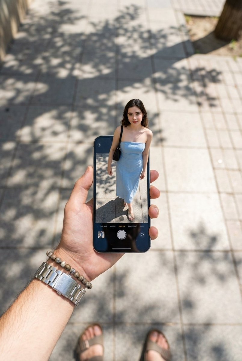 AI Prompt for Surreal Forced Perspective Miniature Woman Photo