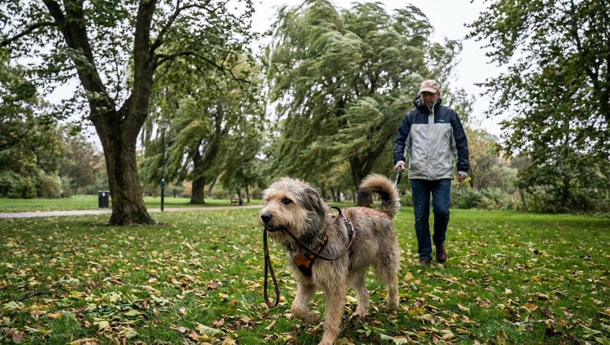 AI Prompt for Surreal Landscape: Dog Walking a Human Through a Park
