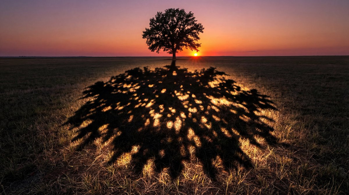 AI Prompt for Surreal Landscape with Glowing Shadows