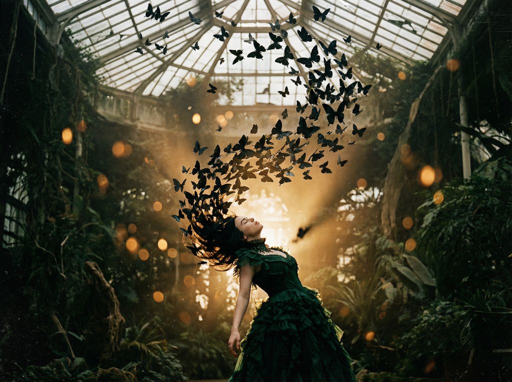 AI Prompt for Surreal Portrait with Butterfly Vortex