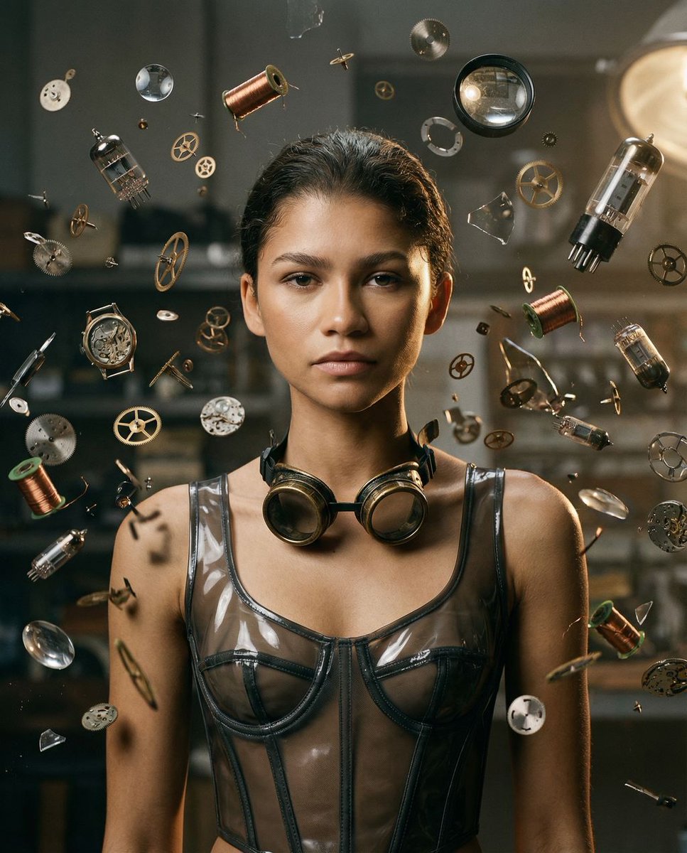 AI Prompt for Surreal Portrait with Floating Electronics in Zero-Gravity