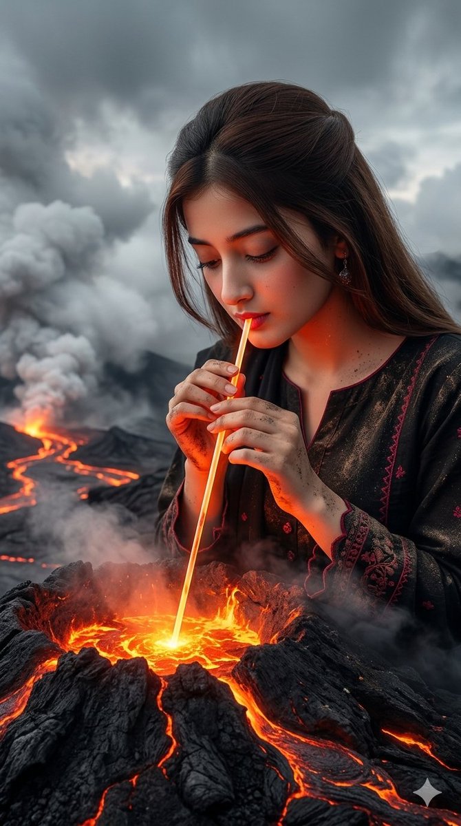 AI Prompt for Surreal Volcanic Landscape Portrait