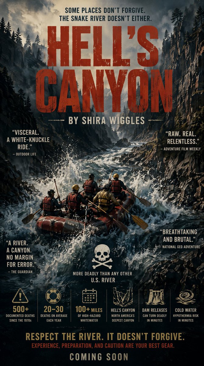 AI Prompt for Survival Movie Poster: Whitewater Canyon Action Scene