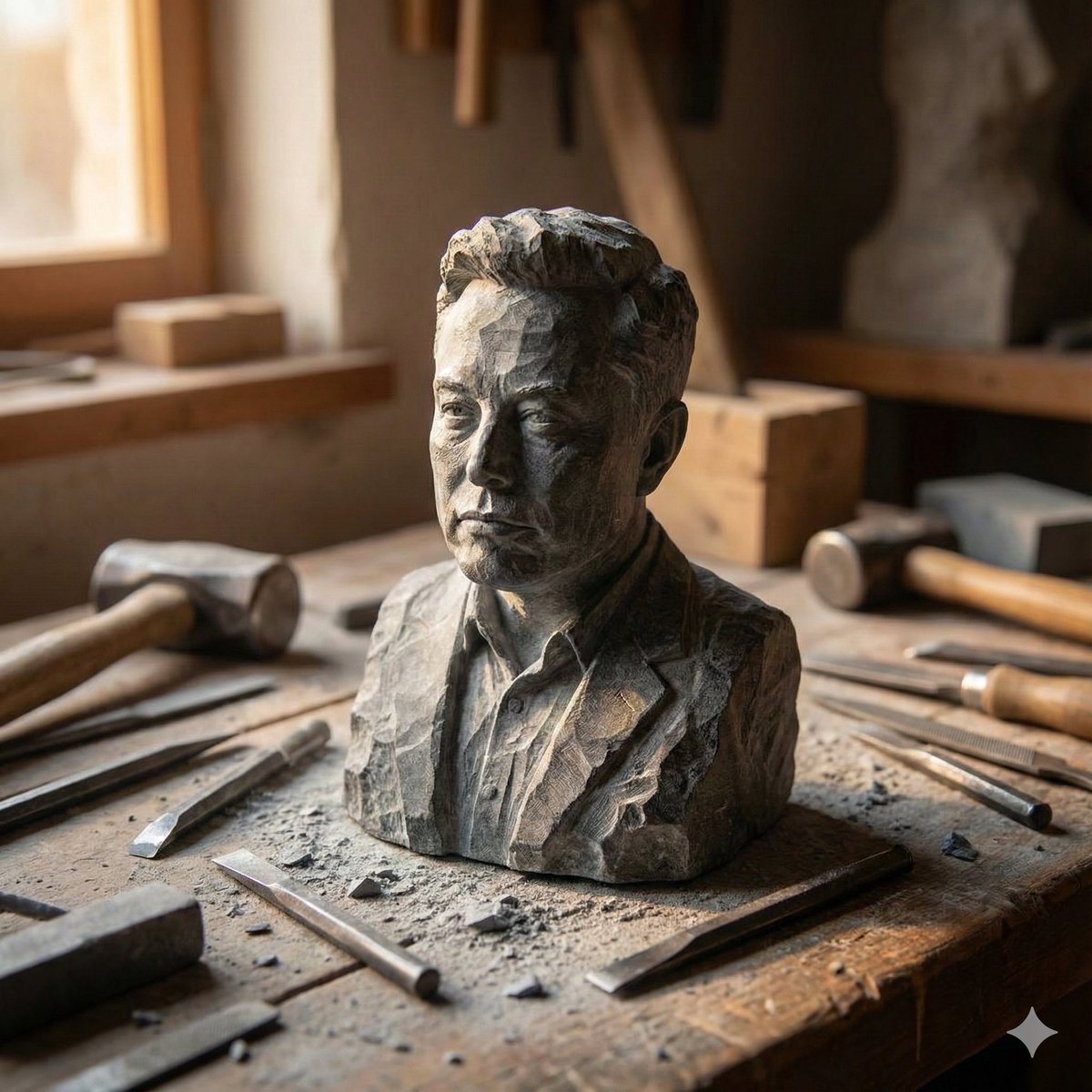 AI Prompt for Tiny Stone-Carved Portrait Photography
