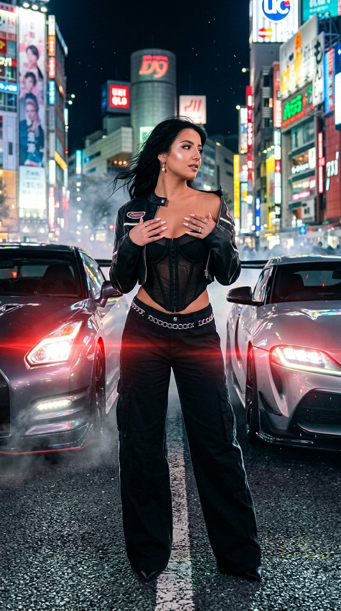 AI Prompt for Tokyo-Inspired Streetwear Fashion Photoshoot with Neon Lights