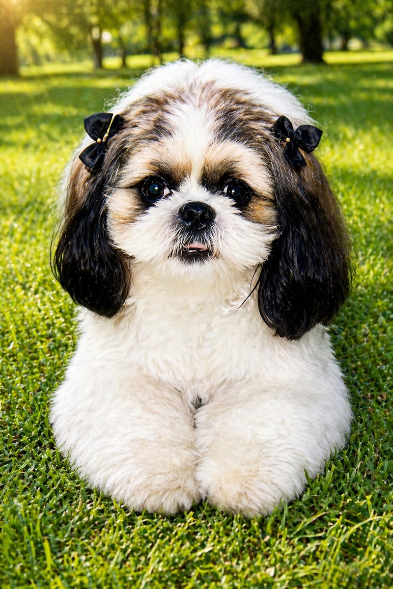 AI Prompt for Transforming Old Photos of Shih Tzus into Stunning Park Scenes